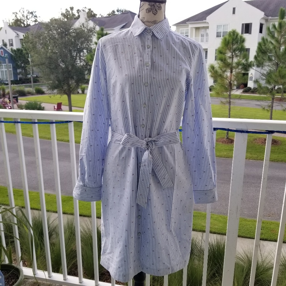 ⬇️ Brooks Brothers Red Fleece Nautical Shirt Dress